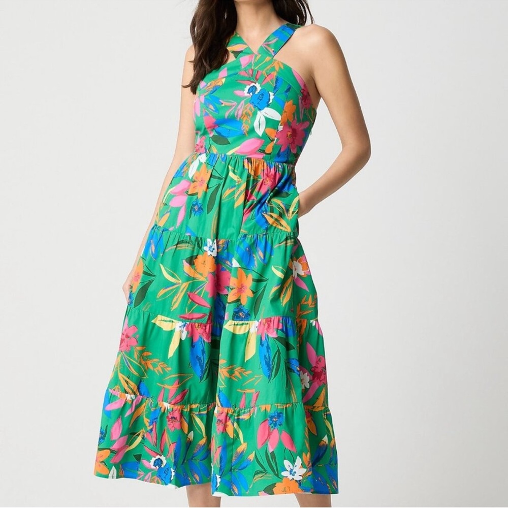 J. Crew Vibrant Floral Midi Dress